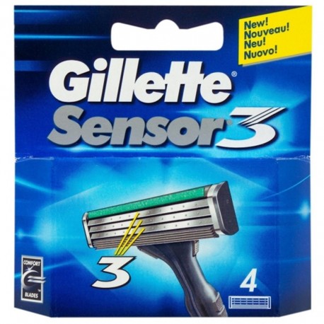 Gillette Sensor 3 skutimosi peiliukai 4 vnt